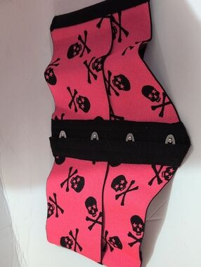 Pink Skull Print Waist Cincher Belt
